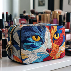Golden Eyes Quilted Makeup Bag