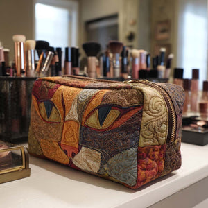 Meow Mood Quilted Makeup Bag